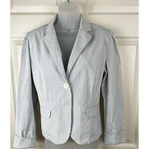 GAP Striped Blazer, Blue, Gray & White, Sz: 12, 50-54